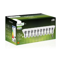 10x Žárovka LED GU10, 6W = 50W 580lm 4000K Neutrální bílá 38° Skleněná LUMILED