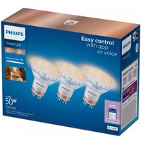 3x LED GU10 Reflector PAR16 4,7W = 50W 345lm 2700-6500K TW Smart SMART WiFi Bluetooth App WiZ Philips