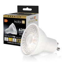 LED žárovka s reflektorem GU10 7W 630lm 3000K Warm 80° Premium Kobi