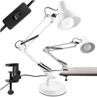 Stolní lampa E27, Bílá + držák na stůl TOBI LUMILED