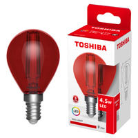 LED žárovka E14 G45 4,5W Filament Red TOSHIBA