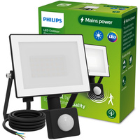 Reflektor LED 20W 2050lm 5000K IP65 se senzorem pohybu a soumraku Black Lois Philips