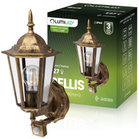 Zahradní nástěnná lampa snímač pohybu, E27 lucerna BELLIS LUMILED