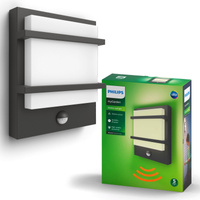 Zahradní lampa LED nástěnná lampa PETRONIA IR myGarden 12W 2700K IP44 se senzorem pohybu antracit PHILIPS