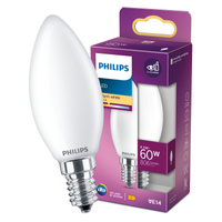 LED žárovka na svíčku E14 B35 6.5W = 60W 806lm 2700K Teplá bílá vlákno mléčné PHILIPS