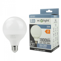 LED žárovka Sphere G95 E27 20W 1800lm 6500K Cold Ecolight