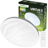 Plafond LED světlo pro povrchovou montáž VIRTUS2 72W IP44 CCT White Round 50cm + LUMILED PILOT