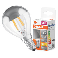 LED žárovka P45 Ball E14 4W = 31W 350lm 2700K Warm 300° Silver Retrofit Filament CLASSIC Osram