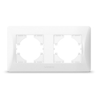 Horizontální rámeček pro zásuvky pro povrchovou montáž Dvojitá bílá BINERA VIDEX