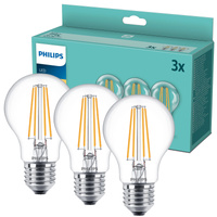 3x LED žárovka E27 A60 8,5W = 75W 1055lm 2700K Warm Filament PHILIPS