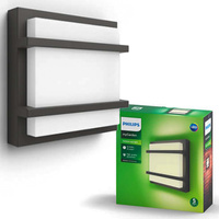 Zahradní nástěnná LED lampa PETRONIA 12W 4000K antracit PHILIPS