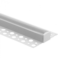 Hliníkový LED profil pro sádrokarton REGIPS Podprofil pro dlaždice bílý 2m s průhledným difuzorem pro LED pásky + koncovky GN Ecolight series