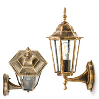 Zahradní venkovní nástěnná lampa E27 IP54 Gold LO4101 Kobi