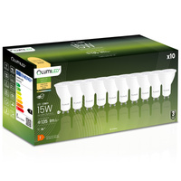 10x Žárovka LED GU10, 1.5W = 15W 135lm Teplá bílá 3000K 36° LUMILED