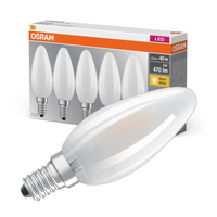 5x LED žárovka E14 B35 4W = 40W 470lm 2700K Teplá bílá 300° OSRAM vlákno