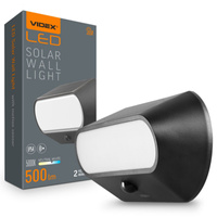 Solární reflektor se senzorem 500lm 5000K neutrální 120° 3,2V IP54 IK07 povrchová montáž černá VIDEX