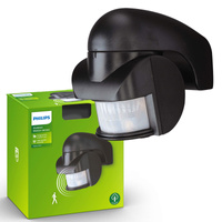 VIRGINIA povrchově montovaný PIR pohybový senzor IP44 Pohyblivý černý PHILIPS