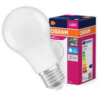 LED žárovka A60 E27 8W = 60W 806lm 6500K studená bílá 150° VALUE CLASSIC Osram