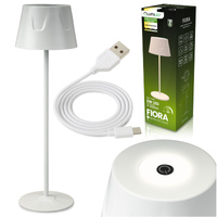 LED zahradní lampa stojící dekorativní stolní noční světlo USB stmívatelné dotykové bílé FIORA LUMILED