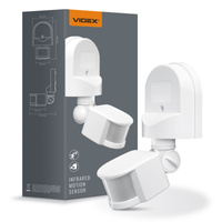 Venkovní světelný senzor pohybu a soumraku 1200W bílý IP44 VL-SPW2W Videx