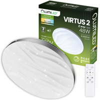 Plafond LED světlo pro povrchovou montáž VIRTUS2 48W IP44 CCT White Round 38cm + LUMILED PILOT
