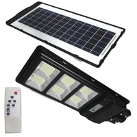 LED solární pouliční lampa černá 270W 6000K Studená bílá IP65 pohybový a soumrakový senzor + dálkové ovládání