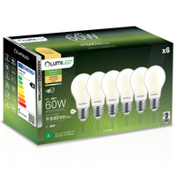 6x LED žárovka E27 A60 4W = 60W 840lm 3000K Warm 360° FILAMENT LUMILED