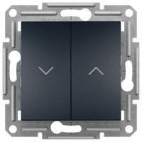 Roletový spínač bez rámečku. dvojitý Asfora Anthracite