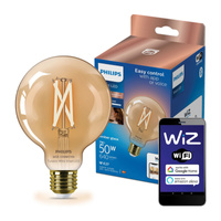 LED žárovka E27 G95 7W = 50W Filament Amber SMART WiFi Philips WiZ
