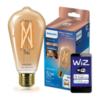 LED žárovka E27 ST64 7W = 50W Filament Amber SMART WiFi Philips WiZ