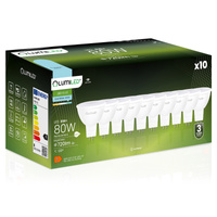10x Žárovka LED GU5.3, MR16 8W = 80W 720lm 6500K Studená bílá 120° LUMILED