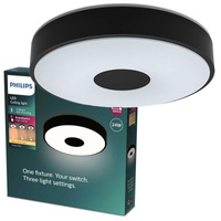 Stropní svítidlo LED Plafond 24W 2700lm 2700K SceneSwitch Black Coiner Philips