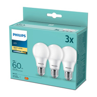 3x LED žárovka E27 A60 8W = 60W 806lm 2700K Warm Milk PHILIPS