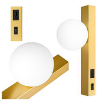 Nástěnná povrchová lampa na čtení G9 USB Switch Gold Bali Masterled