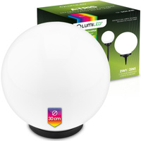 LED ATRIS Solární zahradní lampa poháněná nadzemní bílou koulí 30 cm RGB LUMILED