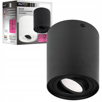 Halogenový reflektorový bodový reflektor GU10 s povrchovou montáží Kulatý pohyblivý černý Masterled