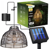 Solární LED venkovní lampa, Visící Ratanová IP44 3000K VEXA LUMILED