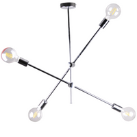 MORA CHROME chrom vintage retro závěsné stropní svítidlo 4x E27 GOLDLUX (Polux)