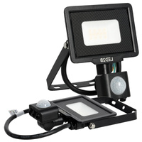 Venkovní LED reflektor 10W 800lm 6500K Cold 120° se senzorem pohybu a soumraku IP65 Black MHC Kobi