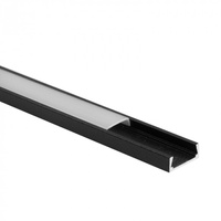 Hliníkový povrchový profil LED černý 2m s matným difuzorem pro LED pásky + krytky Ecolight řady N
