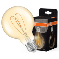 Dekorativní LED žárovka G80 Sphere E27 8W = 60W 806lm 2200K Warm CRI90 300° Amber Dimmable Vintage 1906 Osram