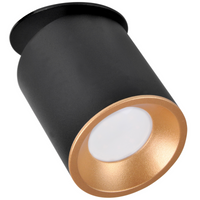 Stropní svítidlo HARON GU10 Tuba Spot Moving Round Black and Gold GOLDLUX pro zápustnou montáž