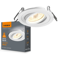 Zapuštěné stropní svítidlo. zapuštěné halogenové GU10 Videx. bílé. kulaté. pohyblivé