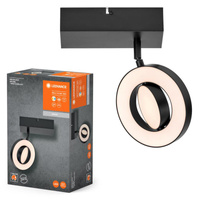 LED nástěnné stropní nástěnné svítidlo Povrchová montáž svítidla 11W 215lm CCT Dekorativní černý bod Saturn Ledvance