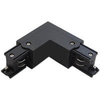 Úhlový rohový konektor pro třífázové přípojnice. černý