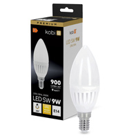 LED žárovka E14 Candle 9W 900lm 3000K Warm 200° Premium Kobi