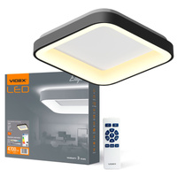 Plafond LED stropní svítidlo pro povrchovou montáž 72W 7500lm 2700-6000K CCT černá Stmívatelné + dálkové ovládání EDGE Videx