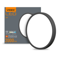 Plafond LED stropní svítidlo pro povrchovou montáž 20W 2500lm 4000K neutrální černá Videx