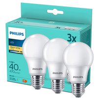 3x LED žárovka E27 A60 4,9W = 40W 470lm 2700K Warm 180° Essential Philips