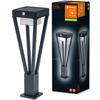 Venkovní zahradní lampa POST Solar 6W 550lm 3000K 50cm Pohybový senzor Černá Endura Style SOL LEDVANCE